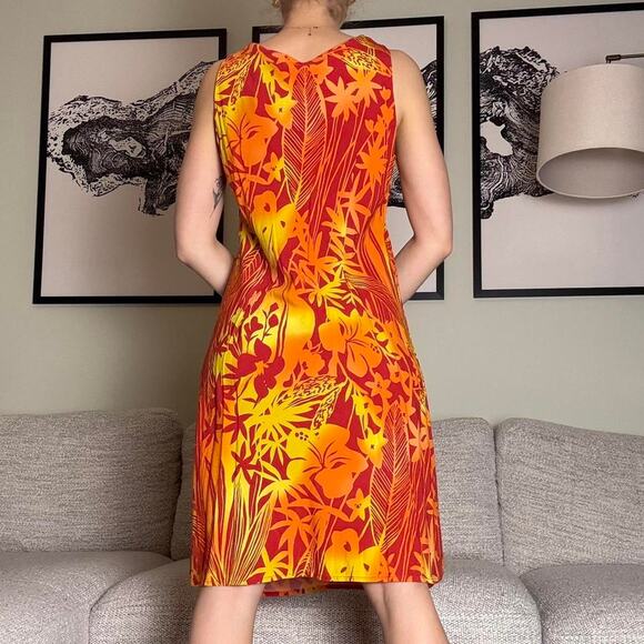 Vintage midi floral hawaiian sundress 90s y2k size medium - Picture 6 of 8